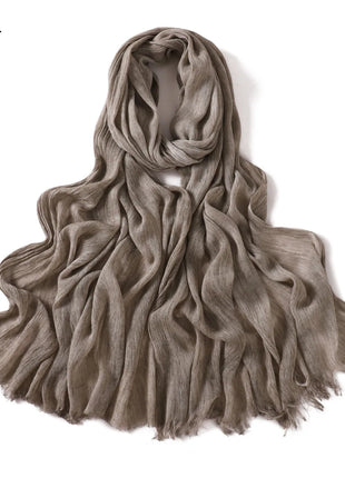 New Arrival Crinkle Rayon Hijab for Women Muslim Scarf Shawls Tie-dye Headscarf Wraps Plain Modal Cotton Islamic Turban Ramanda