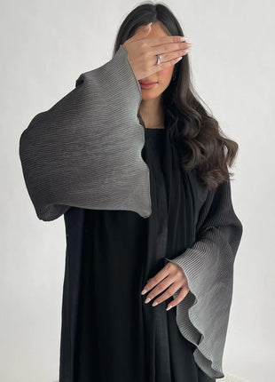 Open Front Abaya Muslim Flare Sleeve Casual Arabian Abayas Middle-East Elegant Turkey Kaftans Women Jilbabs Islamic Maxi Dresses