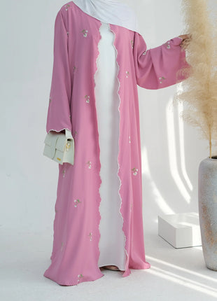 Eid Muslim Abaya for Women Embroidery Cardigan Dresses Abayas Ramadan Morocco Dubai Jalabiya Kaftan Vestidos Arab Long Robe 2025