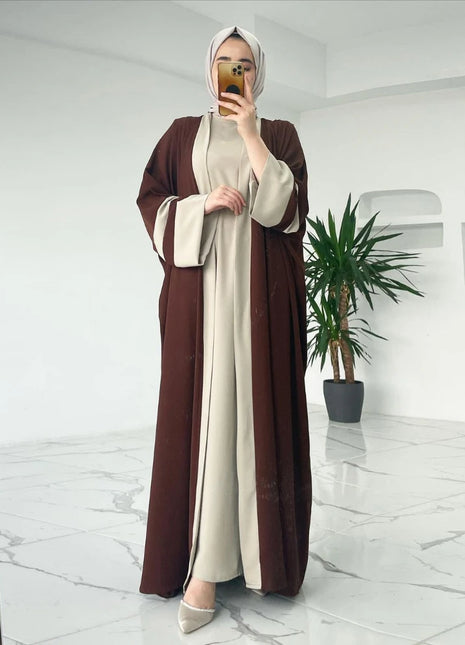 Eid Muslim Dress & Abayas for Women 2 Piece Set Musulman Ensembles Morocco Ramadan Caftan Abaya Kaftan Dubai Arab Long Robe 2024