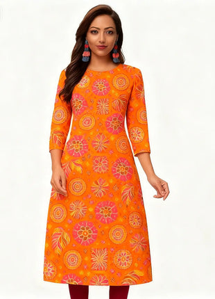 National style Women Kurtta Casual Fashion Dress Slit hem Straight Tube Casual Ethnic Flower Muslim Kaftan Turkish Abaya Morocco