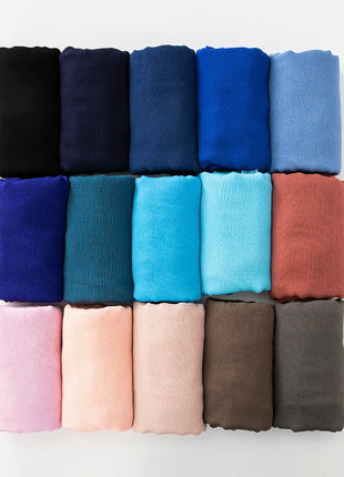 61 Colors Soft Cotton Viscose Scarf Rayon Material Muslim Hijab Mid Eastern Plain Solid Color Headscarf With Tassel
