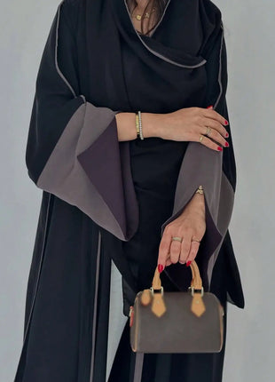 Middle Eastern Loose Abaya Muslim Full Sleeve Open Front Abayas Elegant Kaftans Women Jilbabs Arabian Islamic Maxi Dresses