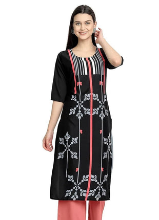 Muslim Kurtta Women's Casual Fashion Dress National Style Straight Tube Casual Ethnic Abito Donna Musulmana Slit hem