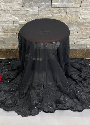 New Muslim Ramadan Scarf  Femme Musulman Foulard Hijabs For Woman African Islam Dubai Chiffon Sequins Embroidery Scarf Shawl