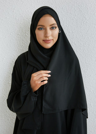 Muslim Abaya Prayer Dress One-piece Hooded Smocking Sleeve Islamic Clothing Women Jilbab Dubai Saudi Black Robe Turkish Modesty