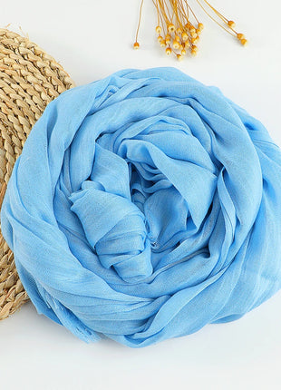 Muslim Cotton Linen Hijabs For Women Scarf Thin Plain Shawls Femme Musulman Soft Viscose Rayon Headscarf Islamic Turban Headband