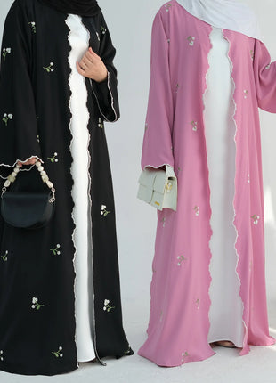 Eid Muslim Abaya for Women Embroidery Cardigan Dresses Abayas Ramadan Morocco Dubai Jalabiya Kaftan Vestidos Arab Long Robe 2025
