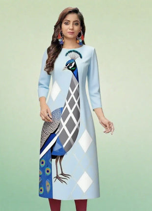 Muslim Dress Kurt Women's Fashionable Elegant Straight Tube Casual Peacock National Style Abito Donna Musulmana