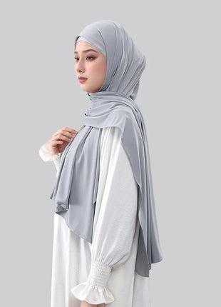 New Liquid Jersey Hijab Scarf for Women Headscarf Shimmer Imitation Silk Scarf Solid Shawl Wraps Muslim Headband Turban 170*60cm
