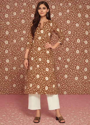 Muslim Women's Kurt Casual Fashion Dress Straight Tube Casual Ethnic Flower Mandarin National Style Regular Size Design Sense