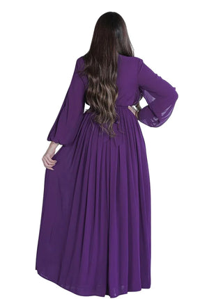 Women Long Loose Maxi Dress Muslim Dubai Women's Clothing Hot Diamond Belt Robe Dinner Dress