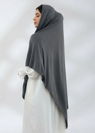 145*145cm Large Size Jersey Modal Square Scarf Stretchy Muslim Instant Hijab Layer Khimar Eid Islamic Women Prayer Headscarf