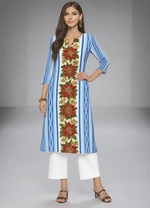 Muslim Women's Kurt Fashionable And Elegant Long Sleeved Straight Tube Casual O-neck Peacock Pattern Kaftan Marroqui Mujer