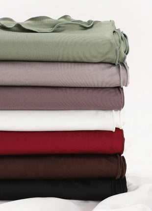 Luxury Wavy Edge Jersey Hijab for Women Solid Color Milk Silk Scarf Headscarf Autumn Shawl Stretchy Chiffon Scarf Ramanda