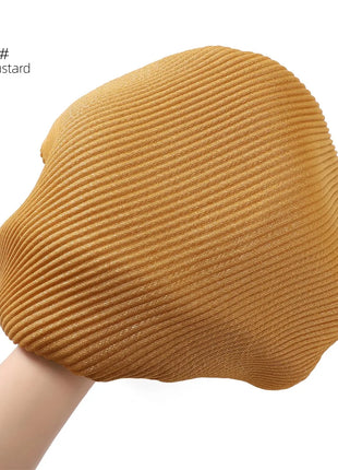 New Breathable Soft Solid Color Silver Silk Crumpled Shiny Pleated Shawl Women's Hair Towel Scarf One Piece Dropshipping