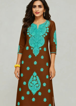 Muslim Women Kurtta Casual Dress National Style Straight Casual Ethnic Abito Donna Turkish Abaya Women Dress Abaya Slit hem