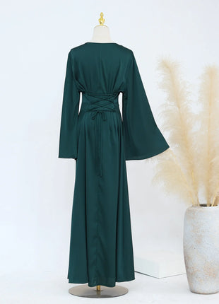 Ramadan 2 Piece Muslim Women Set Dubai Modest Abaya Islam Abayas Femme Elegant Arabic Clothing Fashion Turkey Solid Outfit 2025