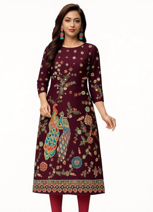 Muslim Kurtta 2026 Women's Casual Fashion Dress National style Straight Tube Casual Ethnic Red Slit hem Abito Donna Musulmana