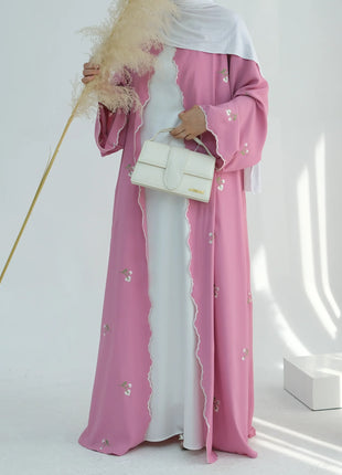Eid Muslim Abaya for Women Embroidery Cardigan Dresses Abayas Ramadan Morocco Dubai Jalabiya Kaftan Vestidos Arab Long Robe 2025