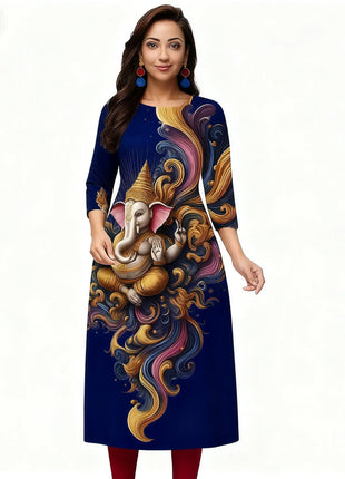 Muslim Kurtta Women's Casual Fashion Dress National Style Straight Tube Casual Turkish Abaya Robe Arabe Femme Modest Slit hem