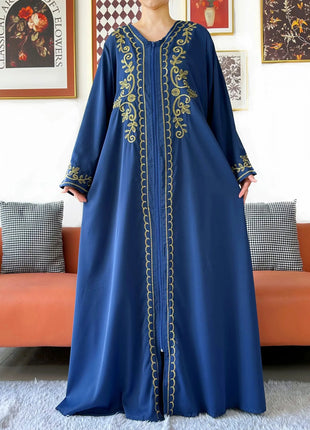 2025 New Elegant Women Abaya Long Sleeve Chiffon Loose Open Abaya Muslim Islamic Clothing Cardigan Style for Special Occasions