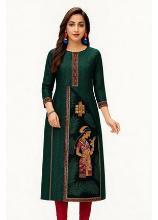 Dress Kurt Women's Fashionable And Elegant Straight Tube Casual Round Neck Pattern Noble Skirt Muslim Women Clothing