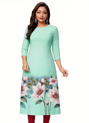 Muslim Women Casual Comfortable Kurt Dress Straight Tube Ethnic Peacock Abito Donna Musulmana Girls Prayer Dress