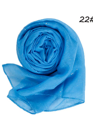 Shimmer Glitter Cotton Viscose Hijab Scarves For Women Muslim Long Shawls Headscarf Wraps Solid Headbands Stole Bufandas Turbans