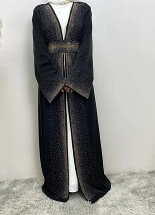 Ramadan Eid Dubai Open Black Muslim Kimono Abaya Damen Turkey Islam Abayas For Women Dress Kebaya Robe Femme Musulmane Kaftan