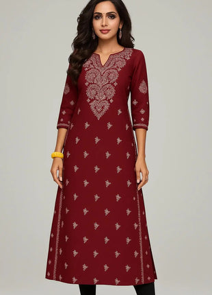 Dress Kurt Women's Fashionable And Elegant Long Sleeved Straight Tube Casual Round Neck Color Pattern Abaya Luxury
