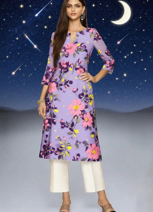 Muslim Dress Kurt Women's Fashionable Long Sleeved Straight Tube Casual Elephant Flowers Pattern Robe Marocain Islamic Prayer