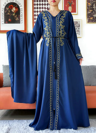 2025 New Elegant Women Abaya Long Sleeve Chiffon Loose Open Abaya Muslim Islamic Clothing Cardigan Style for Special Occasions