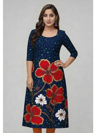 Muslim Kurtta Women Casual Fashion Dress Straight Tube Casual Ethnic Vetement Femme Flowers National style Kaftan Dress Moroccan