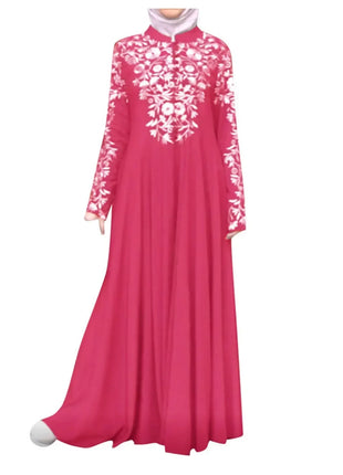 Plus Size Muslim Women Kaftan Dress Abaya Ethnic Style Long Sleeve Islamic Clothing Dubai Saudi Black Robe Turkish Modesty S-3XL