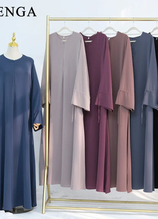 Ramadan Arabic Muslim Women Modest Dress 2025 Elegant Dubai Plain Abaya Islamic Church Clothing Fashion Loose Turkey Solid Robe
