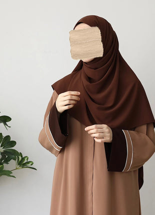 Middle Eastern Muslim Islamic women's patchwork long sleeved loose elegant temperament abaya robe skirt