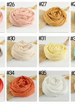 Muslim Cotton Linen Hijabs For Women Scarf Thin Plain Shawls Femme Musulman Soft Viscose Rayon Headscarf Islamic Turban Headband
