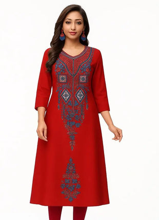 Muslim Women's Fashionable Comfortable Kurt Dress Slit hem Straight Tube Casual Ethnic Abaya Abito Donna Musulmana