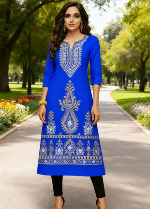 Muslim Women Kurt Casual Dress Middle Eastern Straight Casual Ethnic Flower Mandarin National Style Caftan Marocain Femme