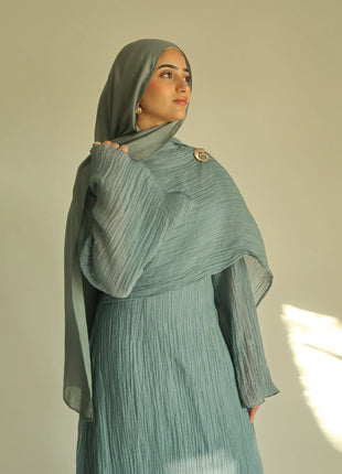 Two Piece Middle East Muslim Cardigan Set for Women Ramadan Eid Dubai Modest Abaya Dress Elegant Islam Solid Turkey Robe Outfit