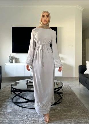 Eid Embroidery Muslim Dress for Women Party Dresses Jalabiya Morocco Dubai Long Robe Arab Ramadan Kaftan Islam Vestidos Largos