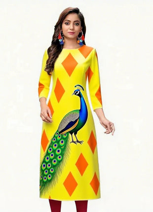 Muslim Dress Kurt Womens Fashionable Elegant National style Straight Tube Casual Slit hem Elephant Pattern Abito Donna Musulmana