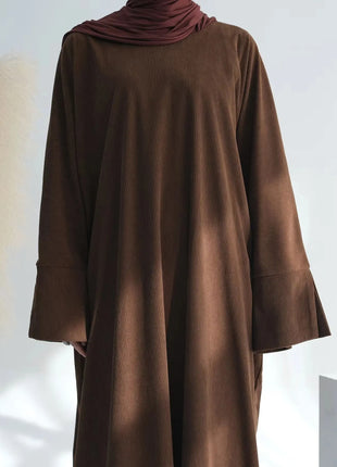 UAE Dubai Fashion Inspired Muslim Abaya Cuff Slits Feature Ideal for Ramadan Occasions and Middle East Autumn Winter Dressing