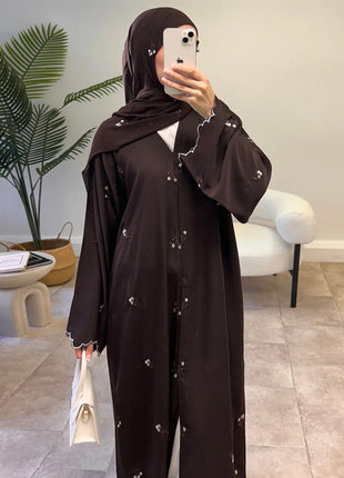 Eid Women Abaya Muslim Cardiagn Dress Prayer Embrodery Open Caftan Abayas Dubai Party Dresses Kaftan Robe Longue Vestidos Largos
