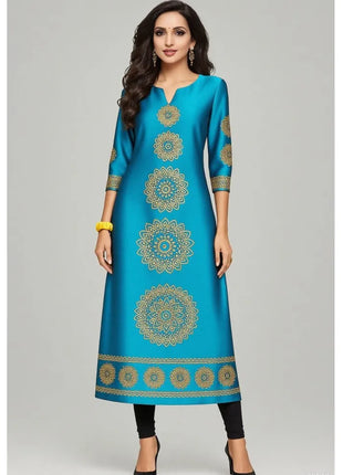 Muslim 2026 Dress Kurt Women's Fashionable And Elegant Long Sleeved Straight Tube Casual Round Neck Colorful Pattern Noble Skirt