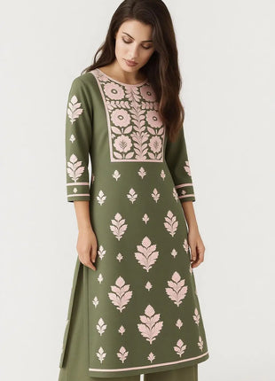 Muslim Dress Kurt Women's Fashionable Elegant Straight Tube Casual Flowers Color Elephant Pattern Islamic Clothing For Women