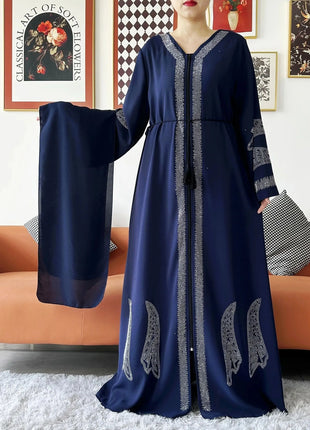2024 Women Elegant Party Dress Chiffon Open Abaya Muslim Women Dress Islamic Clothing Cardigan Abaya Women Muslim Dress