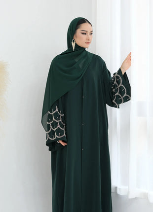 2025 Middle Eastern Islam Outfit for Muslim Women Luxury Dubai Modest Abaya Dress Eid Arabic Cardigan Plain Turkey Kaftan Robe