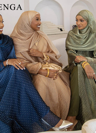 Middle Eastern Islamic Three-Piece Clothing for Women Ramadan Muslim Modest Abaya Dress with Hijab 2025 New Turkey Kaftan Robe